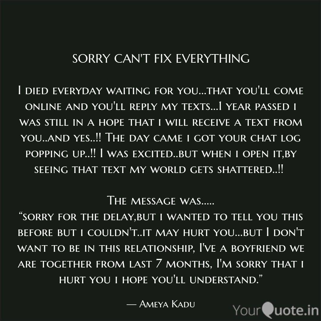 Sorry Can T Fix Everythin Quotes Writings By Ameya Kadu Yourquote