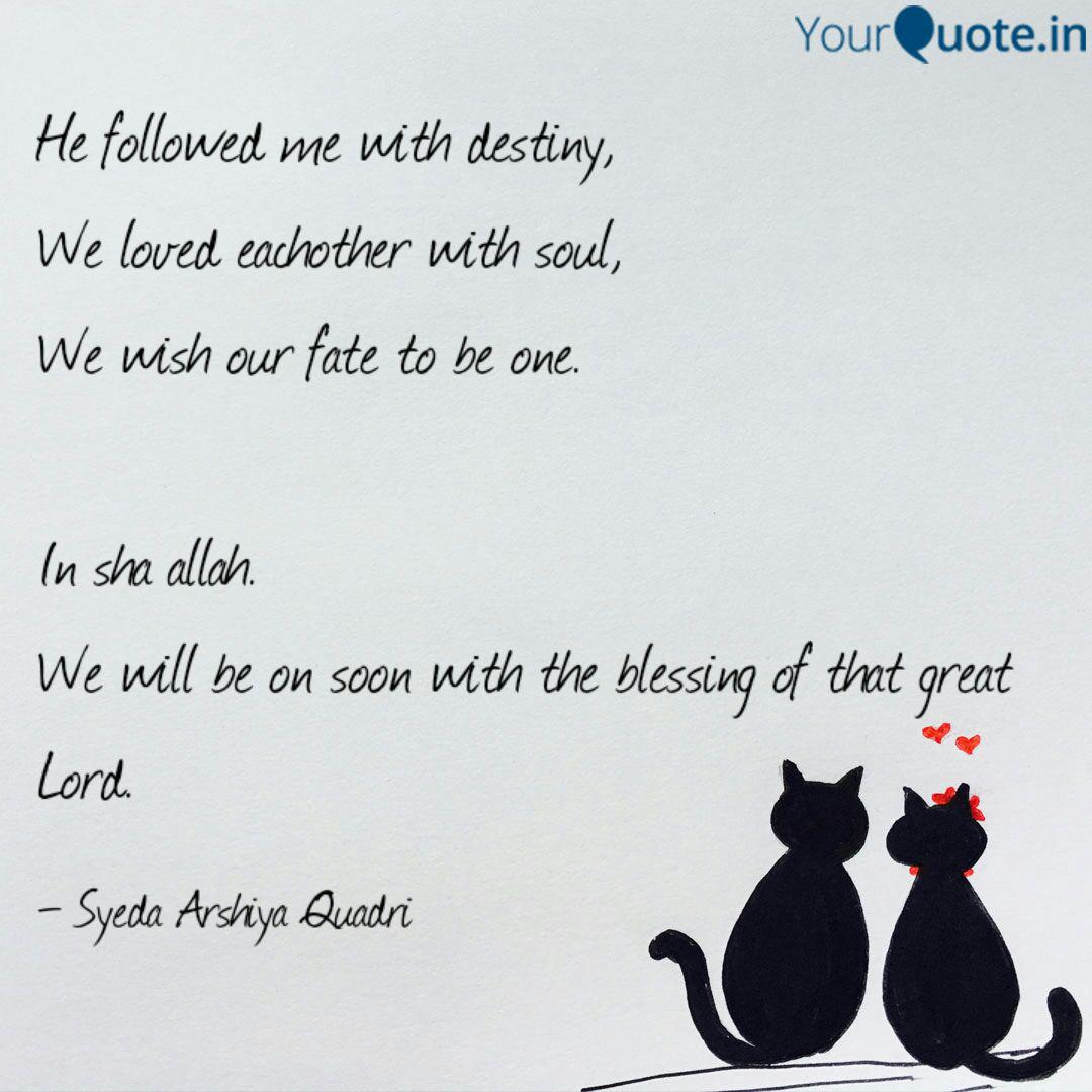 He Followed Me With Desti Quotes Writings By Syeda Arshiya Quadri Yourquote