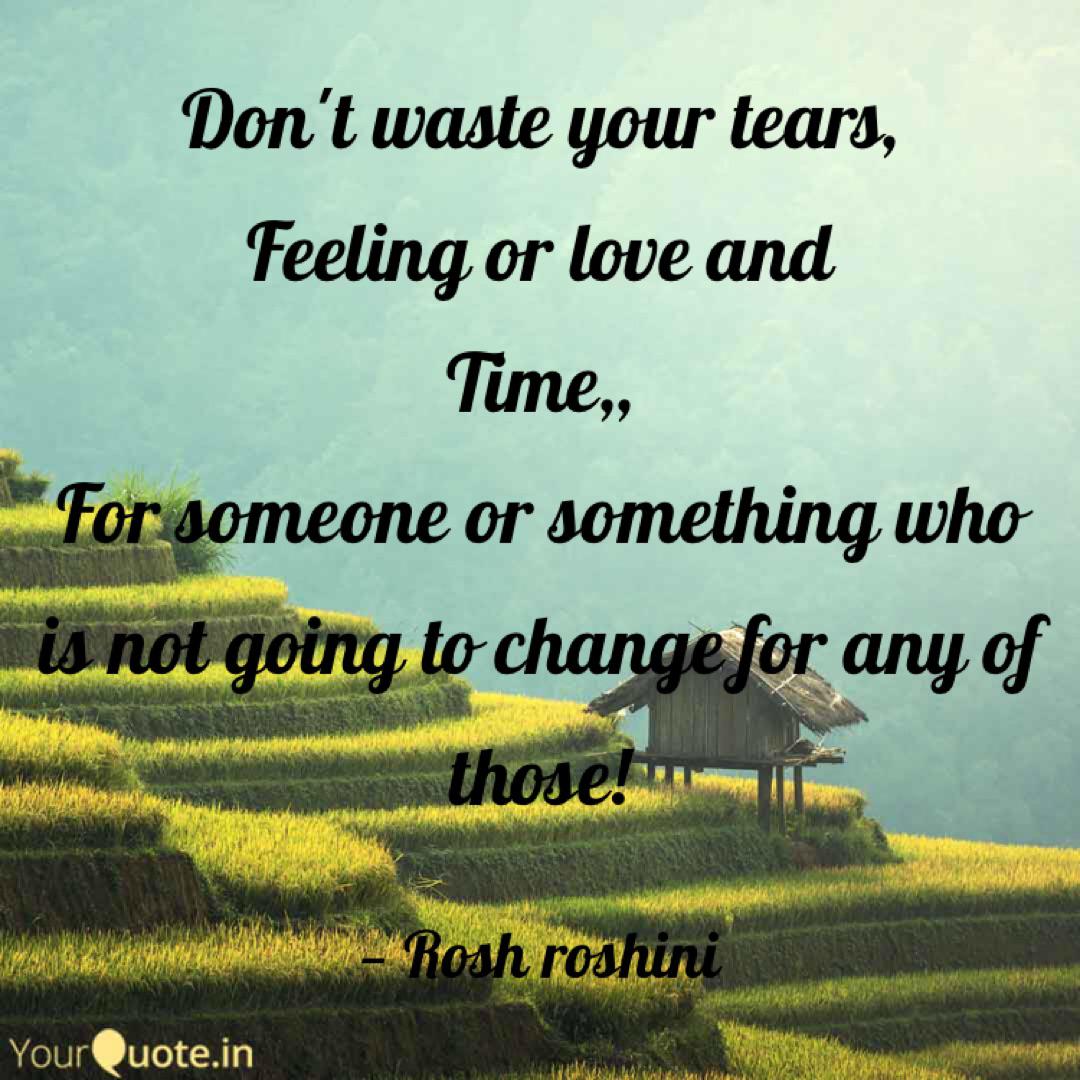 Don T Waste Your Tears Quotes Writings By Roshini Yourquote