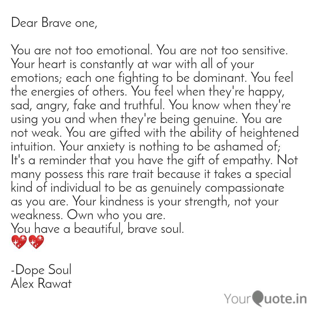 Get Wallpaper Dear Brave One You Are Quotes Writings By Dope Soul Yourquote Desktop Wallpaper Free
