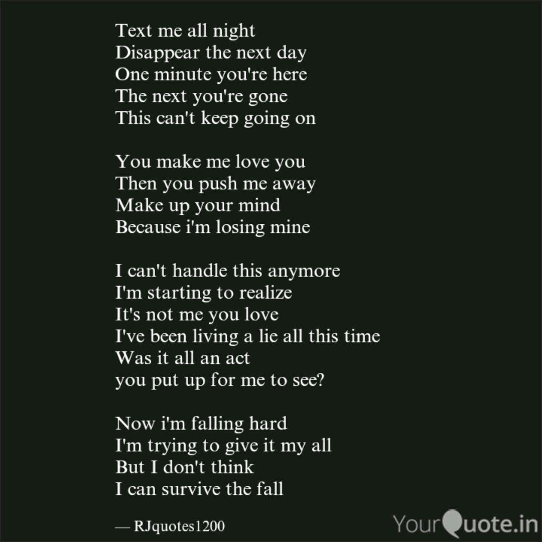 Text Me All Night Disappe Quotes Writings By Rajiv Jonathan Yourquote