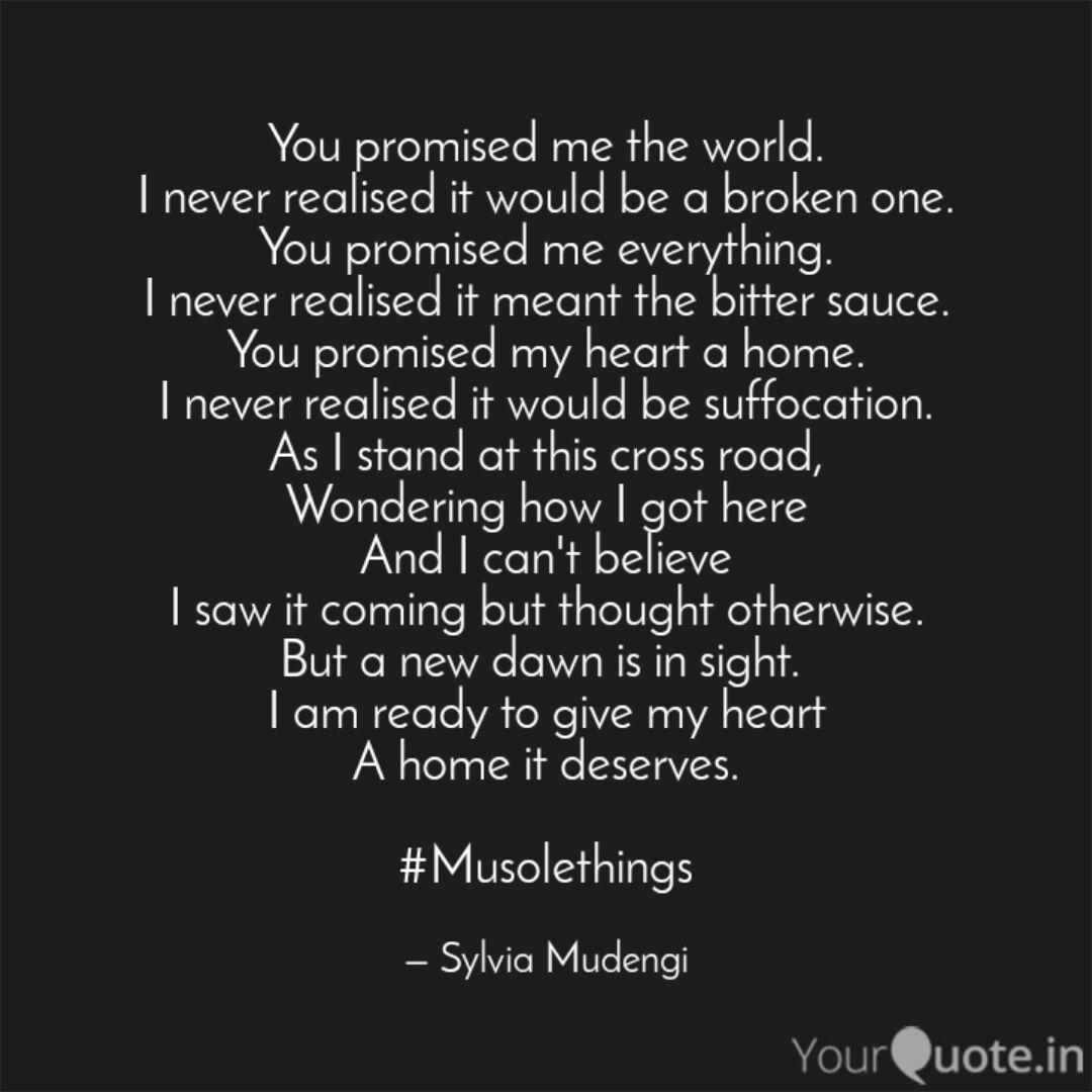 You Promised Me The World Quotes Writings By Sylvia Mudengi Yourquote