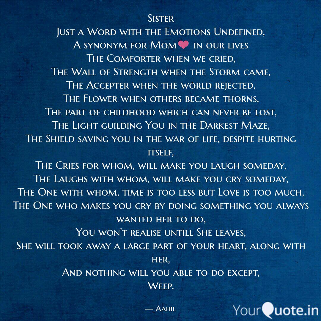 Sister Just A Word With T Quotes Writings By Yash Punetha