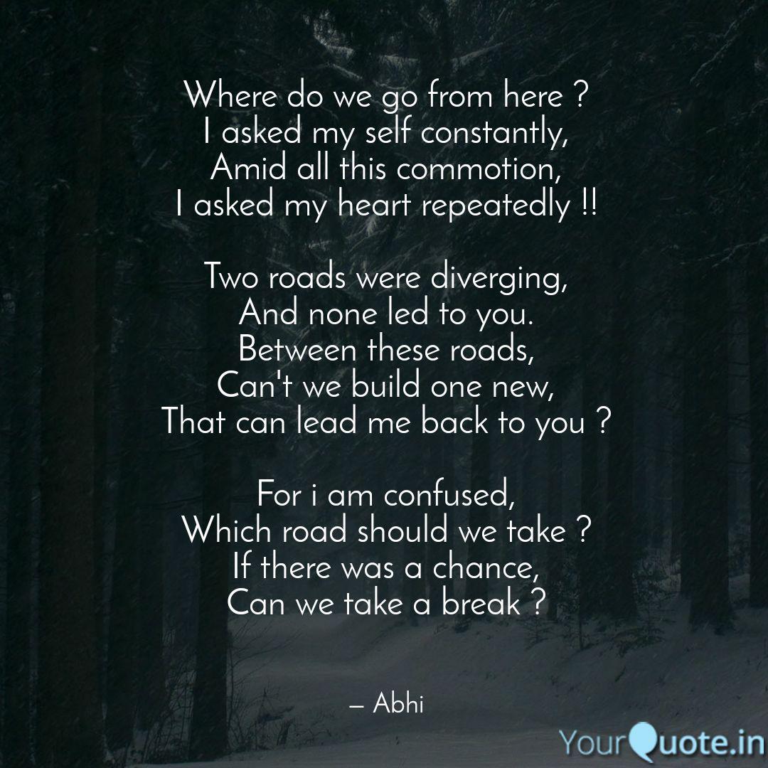 Where Do We Go From Here Love Quotes
