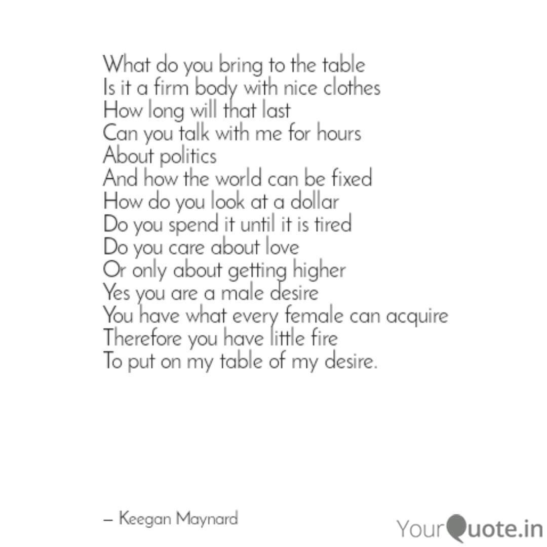 What Do You Bring To The Quotes Writings By Keegan Maynard Yourquote
