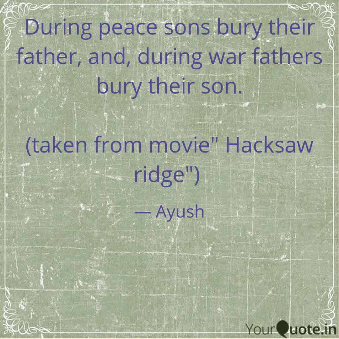 During Peace Sons Bury Th Quotes Writings By Ayush Sharma Yourquote