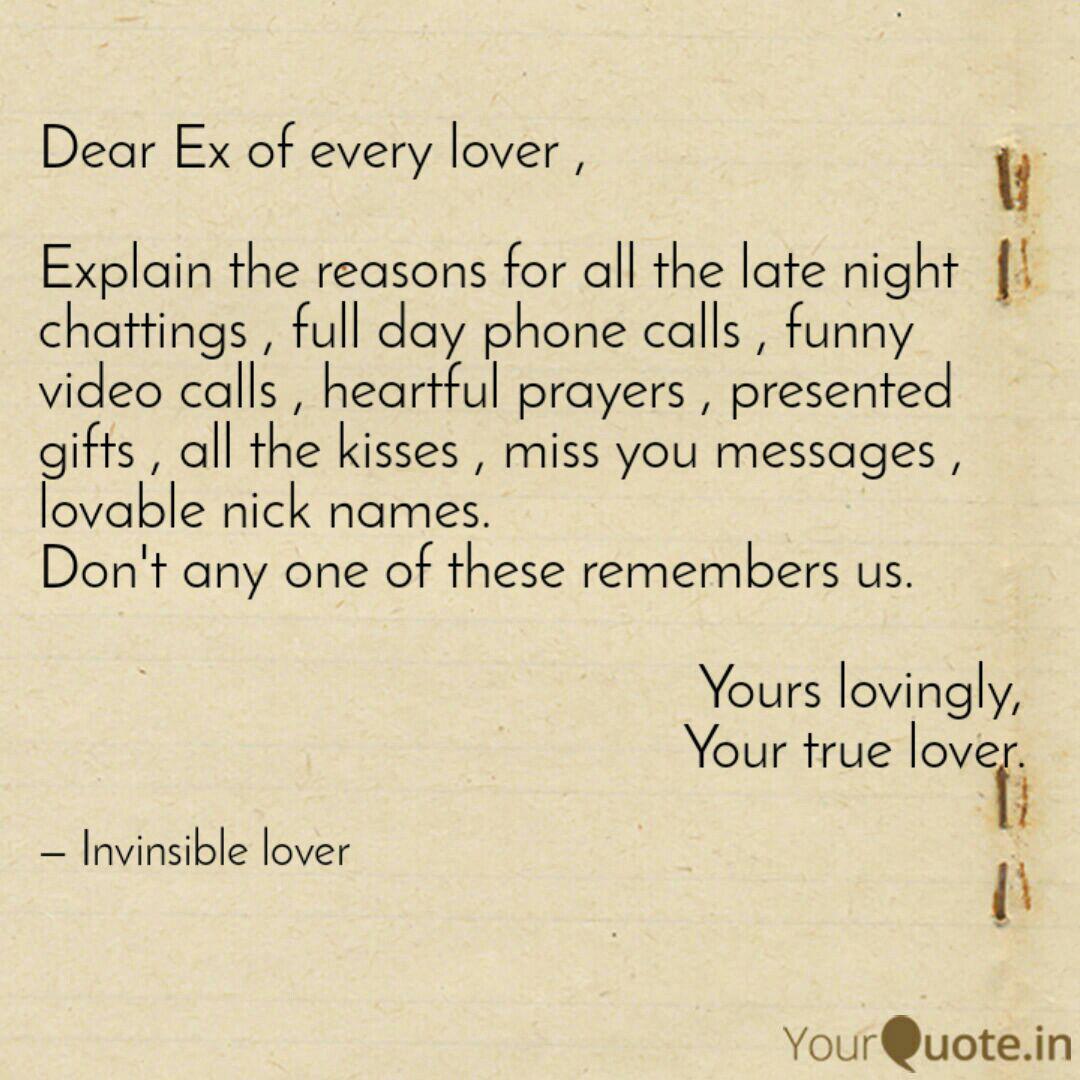 Dear Ex Of Every Lover Quotes Writings By Sai Bhaskar Yourquote