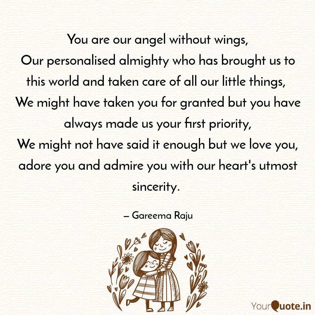 You Are Our Angel Without Quotes Writings By Gareema Raju Yourquote