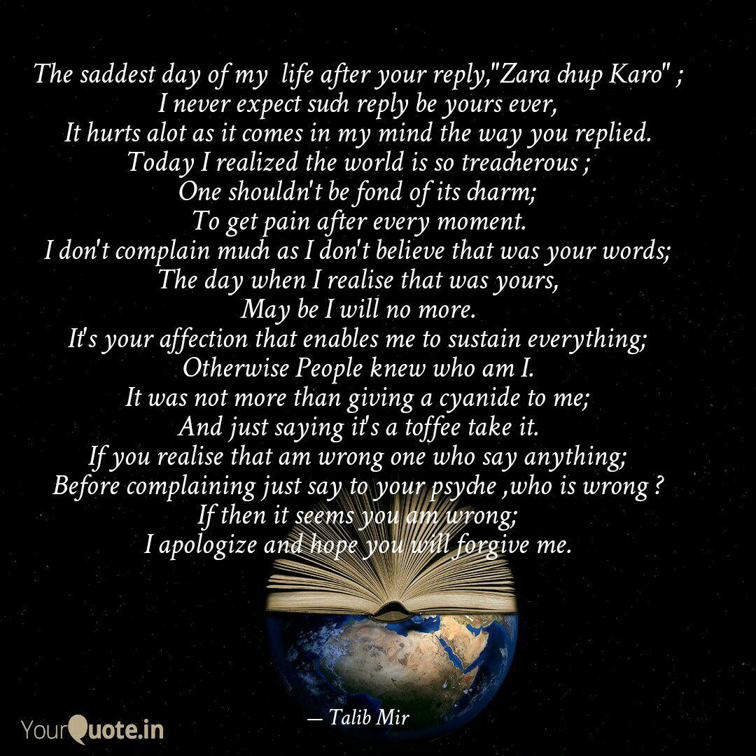 The Saddest Day Of My Li Quotes Writings By Talib Mir Yourquote